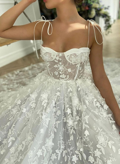 Lace See-Through Underwired White Color Wedding Dress Maxi Dress     fg602