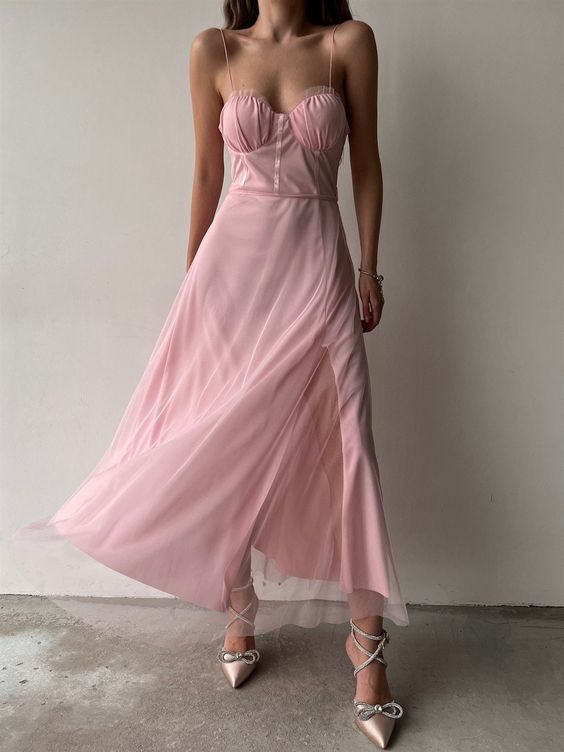 Pink Prom Dress midi dress     fg626