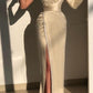 Elegant Ivory One-shoulder Long-Sleeve Sheath Prom Dresses with Sequins    fg677
