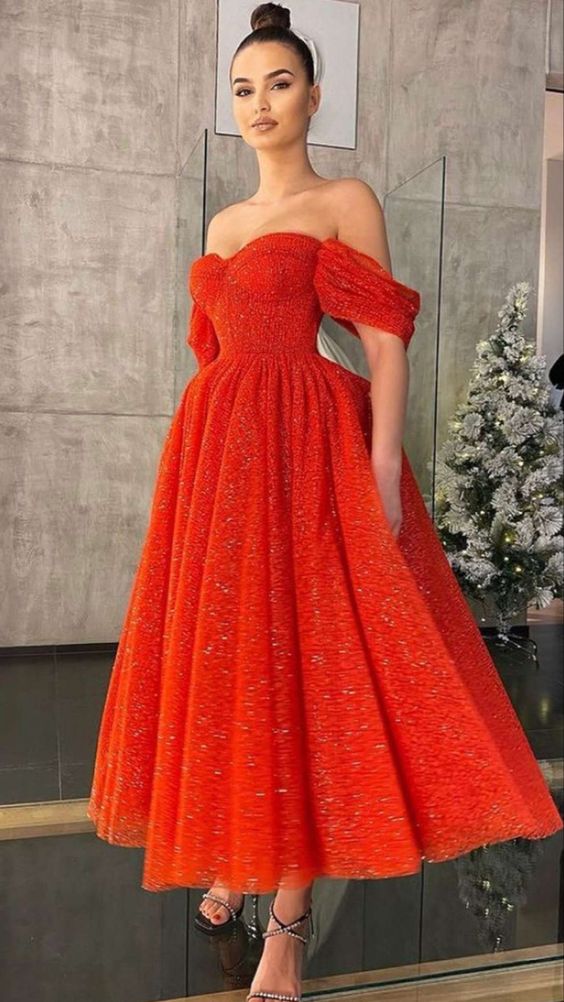 Red Tulle Dress, Tulle Prom Dresses, Formal Prom Dress      fg781