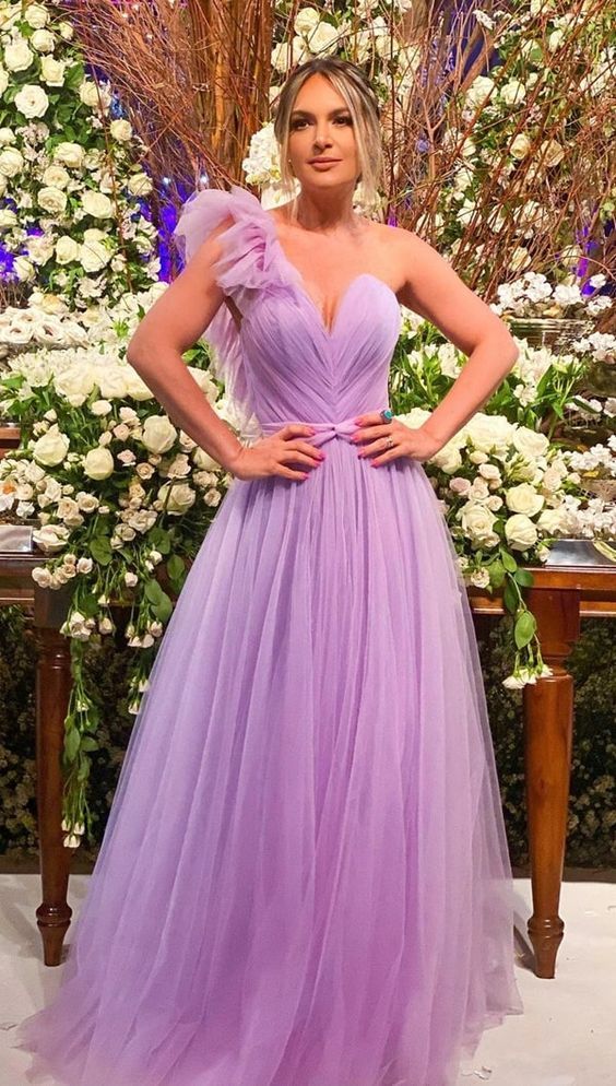 Lilac Simple Evening Gown Long Prom Dresses    fg790